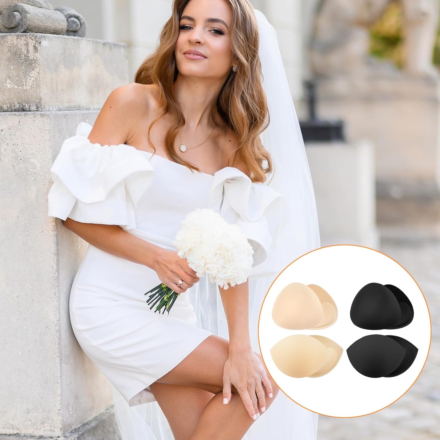 4 Pairs Sports Bra Pads Inserts, Small Size Bra Inserts Breast Enhancers Replacement Women's Push up Breast Pads for Swimsuit - Image 7