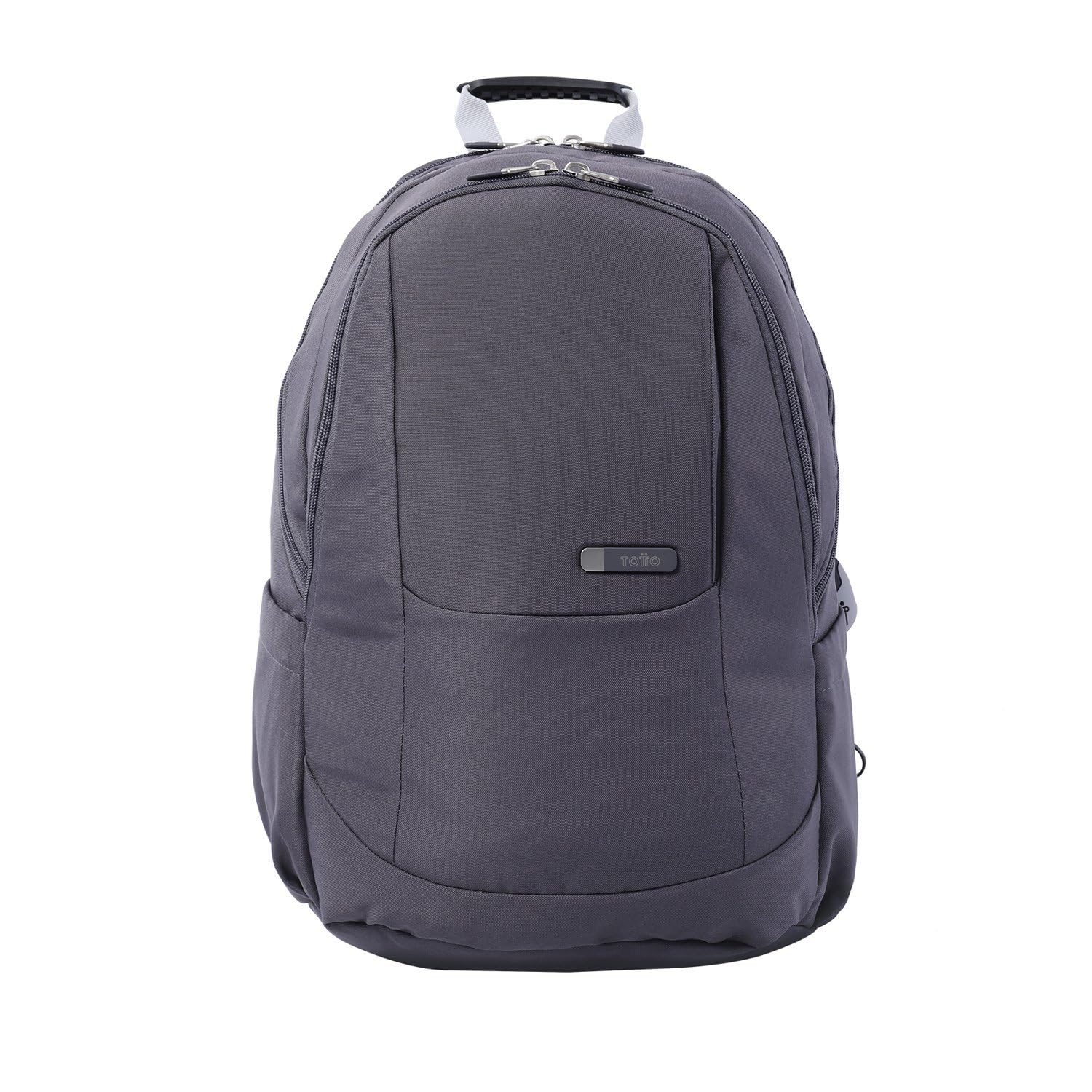 TOTTO - Mochila para Ordenador Portátil de 15,4 Pulgadas, Modelo Krimmler 2.0, 3 Compartimentos, Bolsillo Botella, Correa para Maleta, Espaldar Ergonómico, Cómodas Correas en S, Color Gris Periscope