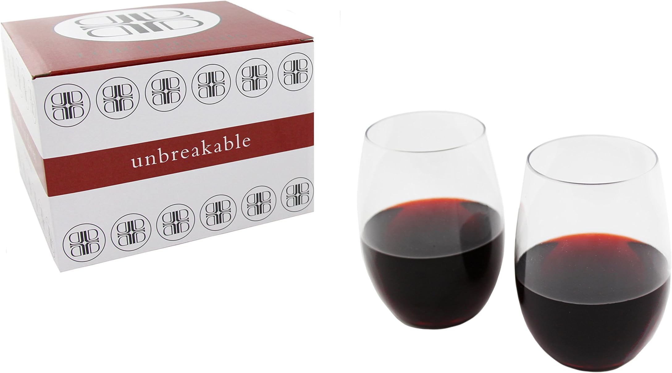 Unbreakable Stemless Wine Glasses, TRITAN Plastic, Perfect for Pool, RV, Boat, Patio, Shatterproof, BPA-free, Premium Quality, Set of 4, Great for Red Wine, White Wine and All Drinks