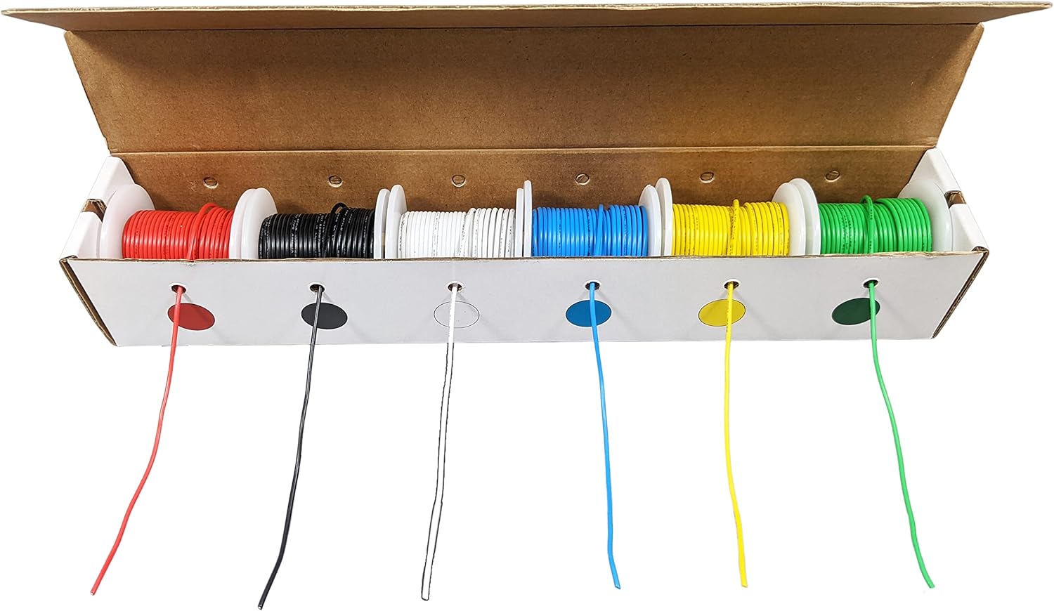 18 Gauge Stranded Hook-Up Wire Kit - Includes 6 Different Colored 25 Foot Spools - by EX ELECTRONIX EXPRESS