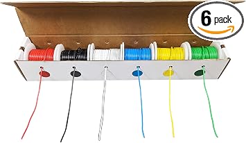 18 Gauge Stranded Hook-Up Wire Kit - Includes 6 Different Colored 25 Foot Spools - by EX ELECTRONIX EXPRESS