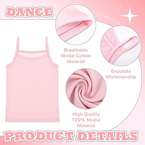 Hercicy 8 Packs Toddler Tank Tops Girls and Dance Shorts Toddler Sleeveless Strap Crop Gymnastics Yoga Shorts for Ballet(Pink- Black- Grey- White,Small)