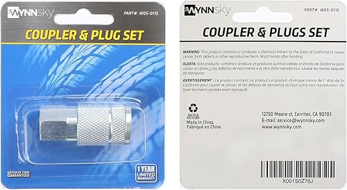 Miniatura 4 de WYNNsky Juego de acoplador de aire automotriz, tamaño del cuerpo de 14 pulgada, tamaño de rosca hembra NPT de 14 pulgadas, accesorios de manguera de