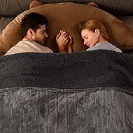 Bearhug Electric Blanket King Size with Dual Controls, 10 Heat Levels & 1-12H Auto Shut-Off, Fast Heating Soft Velvet to Sherpa Heated Blanket for Couples, Machine Washable, Gray