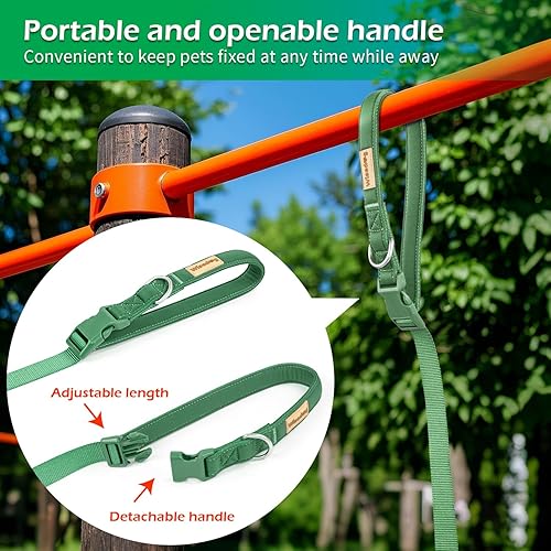 Miniatura 3 de Wisedog Correa larga de 30.8 pies para perros grandes, correa larga resistente con mango acolchado suave, longitudes ajustables, ideal para