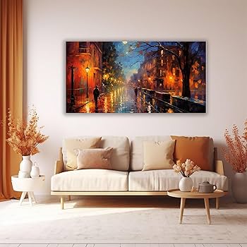 Amazon.co.jp: SHYAMIC 超长アートパネル 抽象 ト飾り絵 抽象画, 秋の