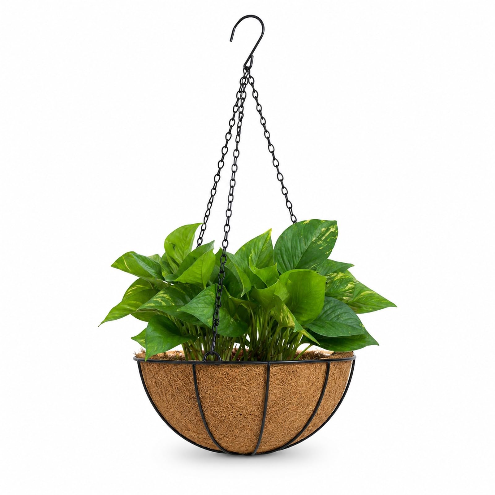 Plante artificielle à suspendre Epipremnum Aureum et son panier décoratif LUOZZY