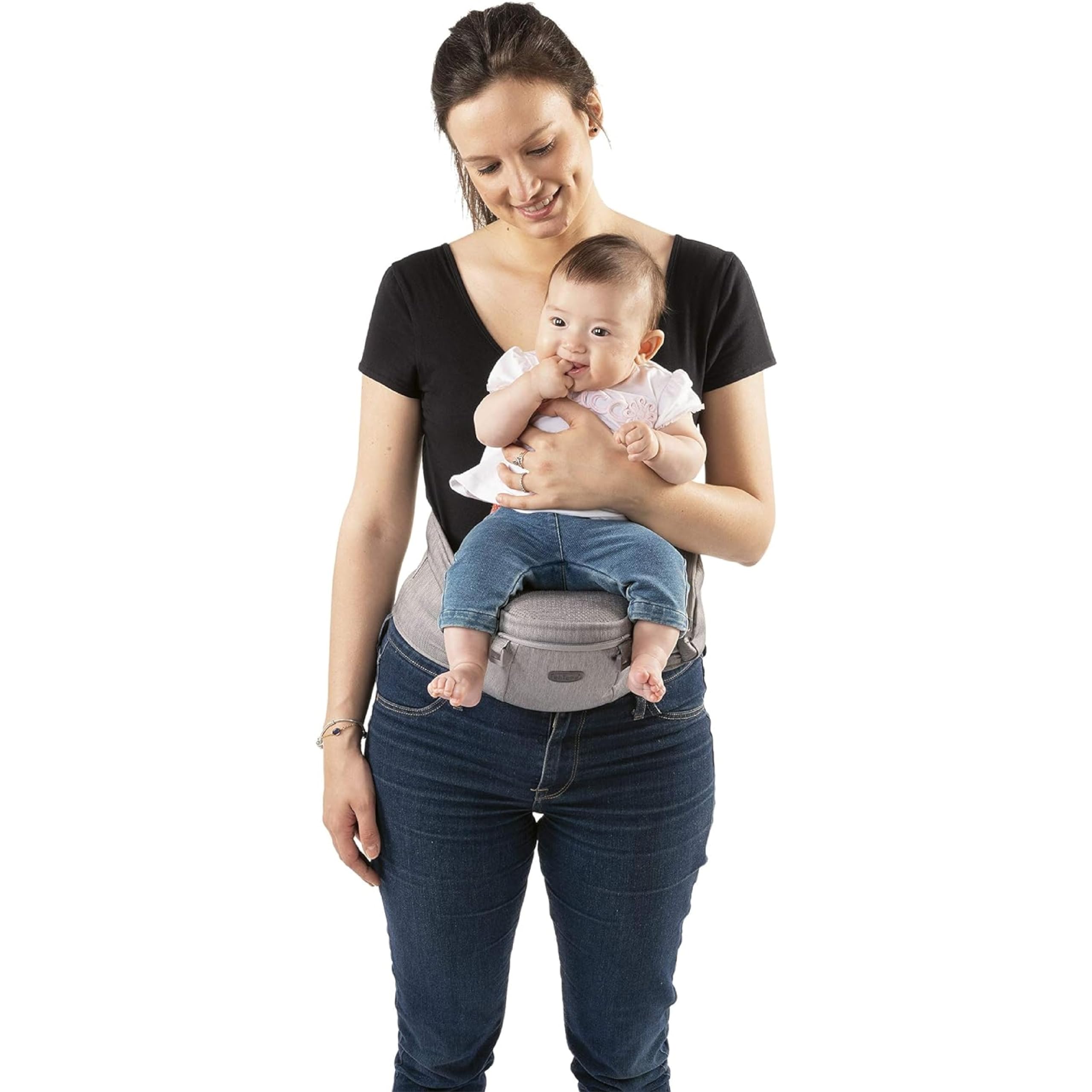 Chicco Babytrage Hip Seat, 3-in-1 ergonomische und multifunktionale Babytrage mit abnehmbaren und separat nutzbarer Hüftsitzbasis, beige