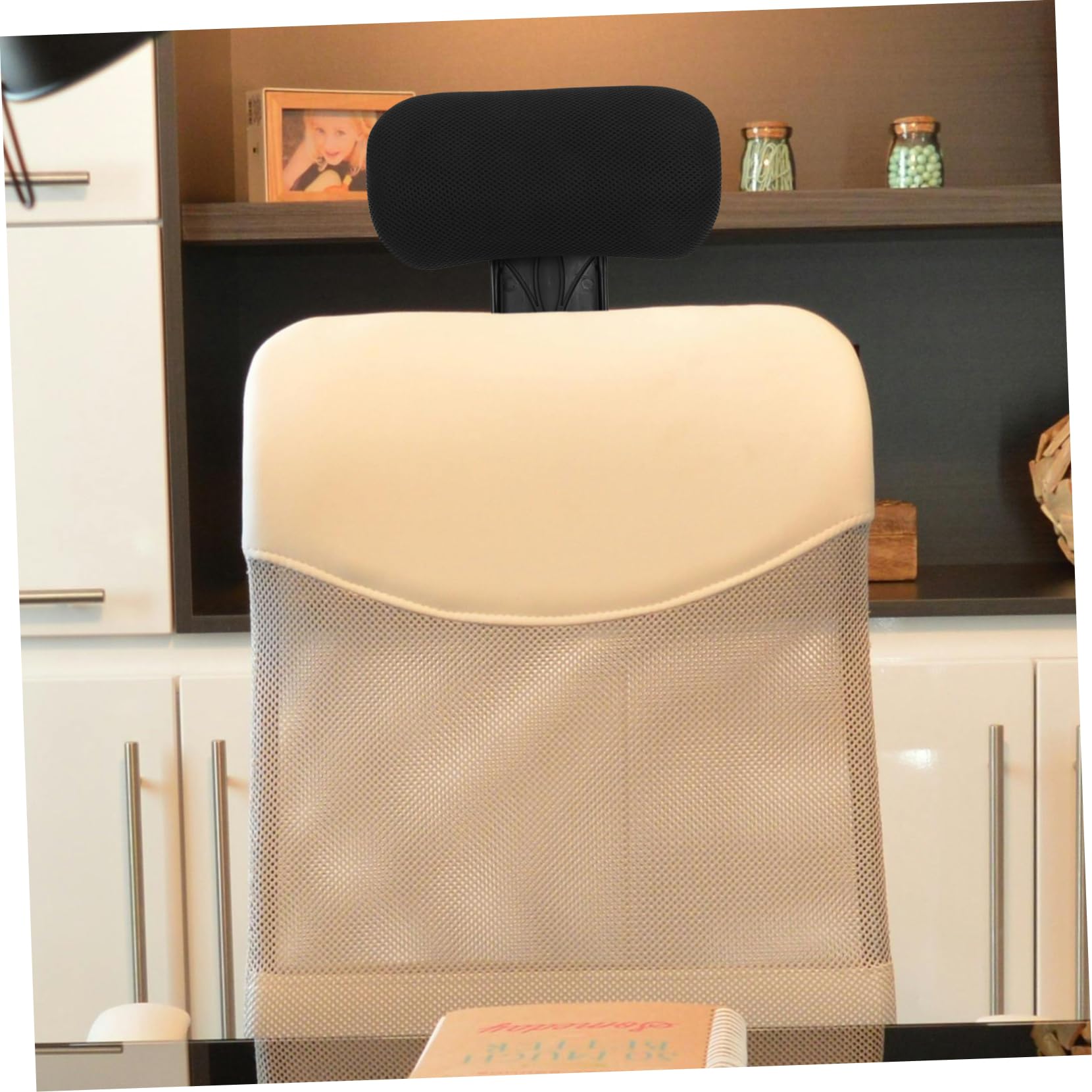 Reposacabezas Ajustable para Silla de Ordenador de Oficina Negro