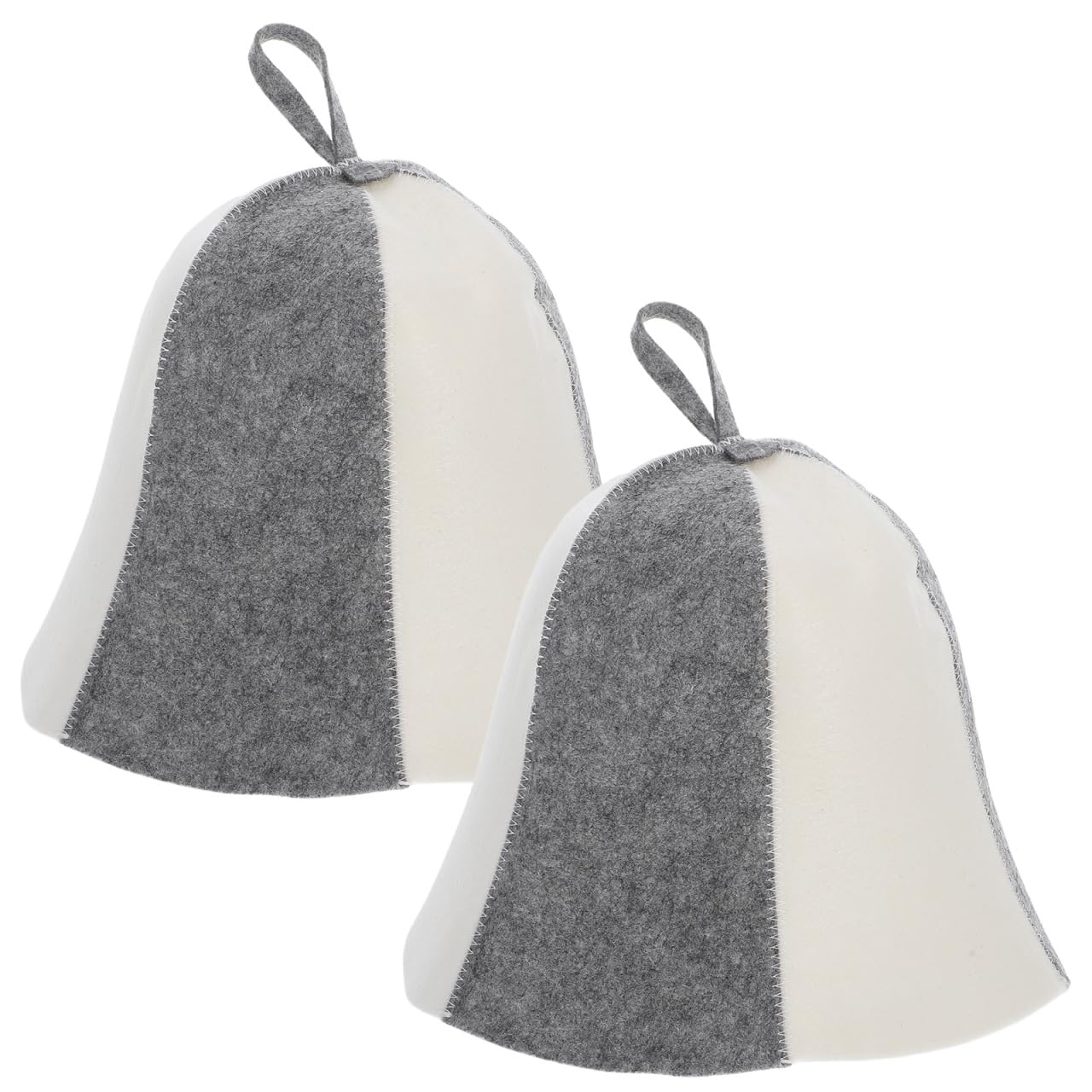 GALPADA 2Pcs Felt Sauna Hats, Thick Water Absorbent Wool Felt Bath Caps for Men and Women, Steam Room and Spa Use, Head and Hair Protection, 25 x 18 cm, Assorted Colour