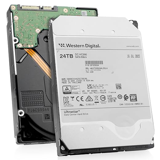 Western Digital Ultrastar HC590 WUH722624ALE6L4 0F65684 24TB 7.2K RPM SATA 6Gb/s 512e 3.5in Enterprise Hard Drive