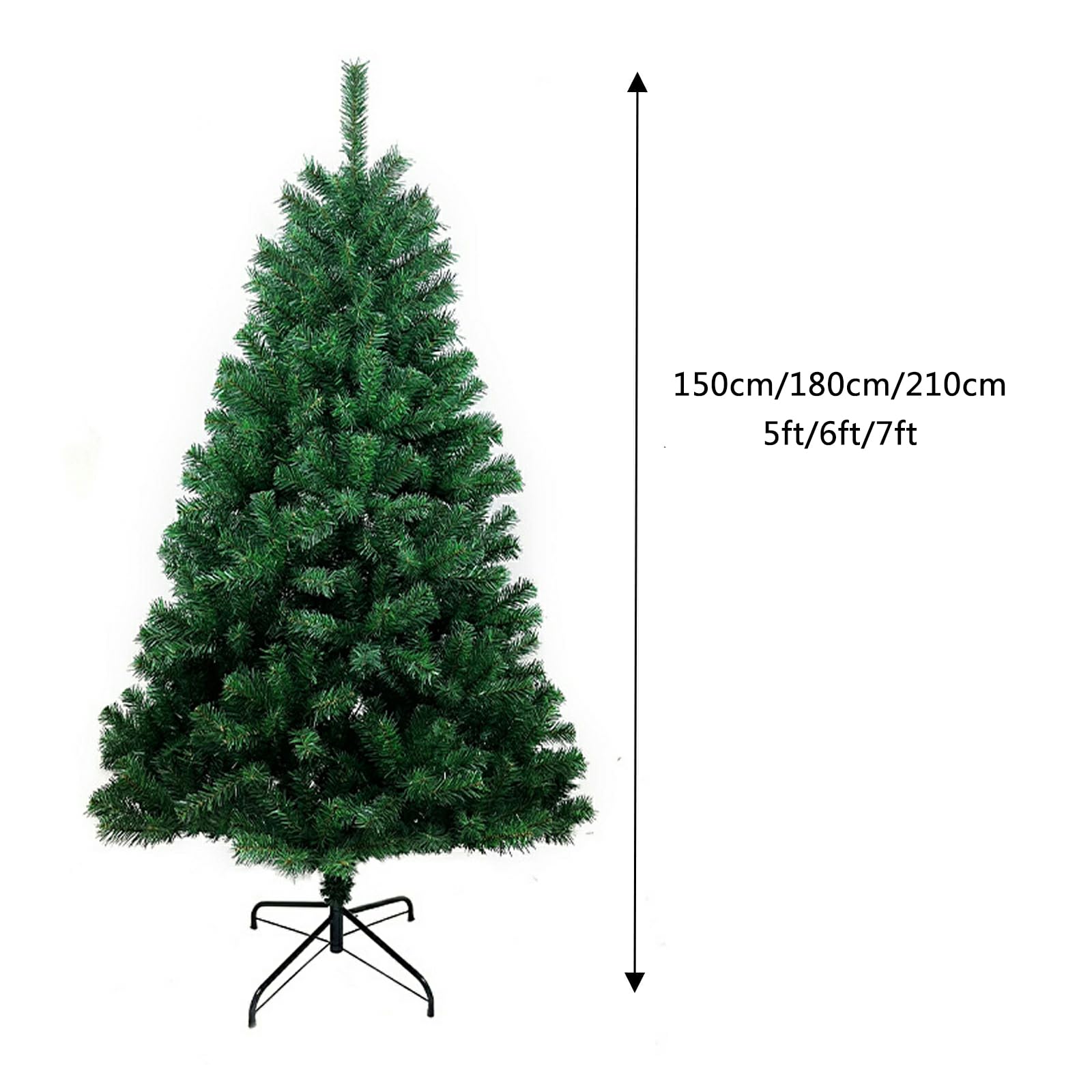 Albero di Natale Artificiale Albero di Natale Abete Incernierato Albero di Natale Pino, Facile da Montare, Cerniere in Metallo E Base Pieghevole per Casa Ufficio Festa Decorazione,5ft
