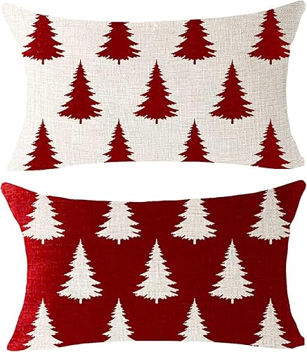 Miniatura 6 de ITFRO Nice Jingle Bell Outside Merry Christmas - Funda de cojín rectangular decorativa de arpillera de algodón para sofá, sala de estar, 12 x 20