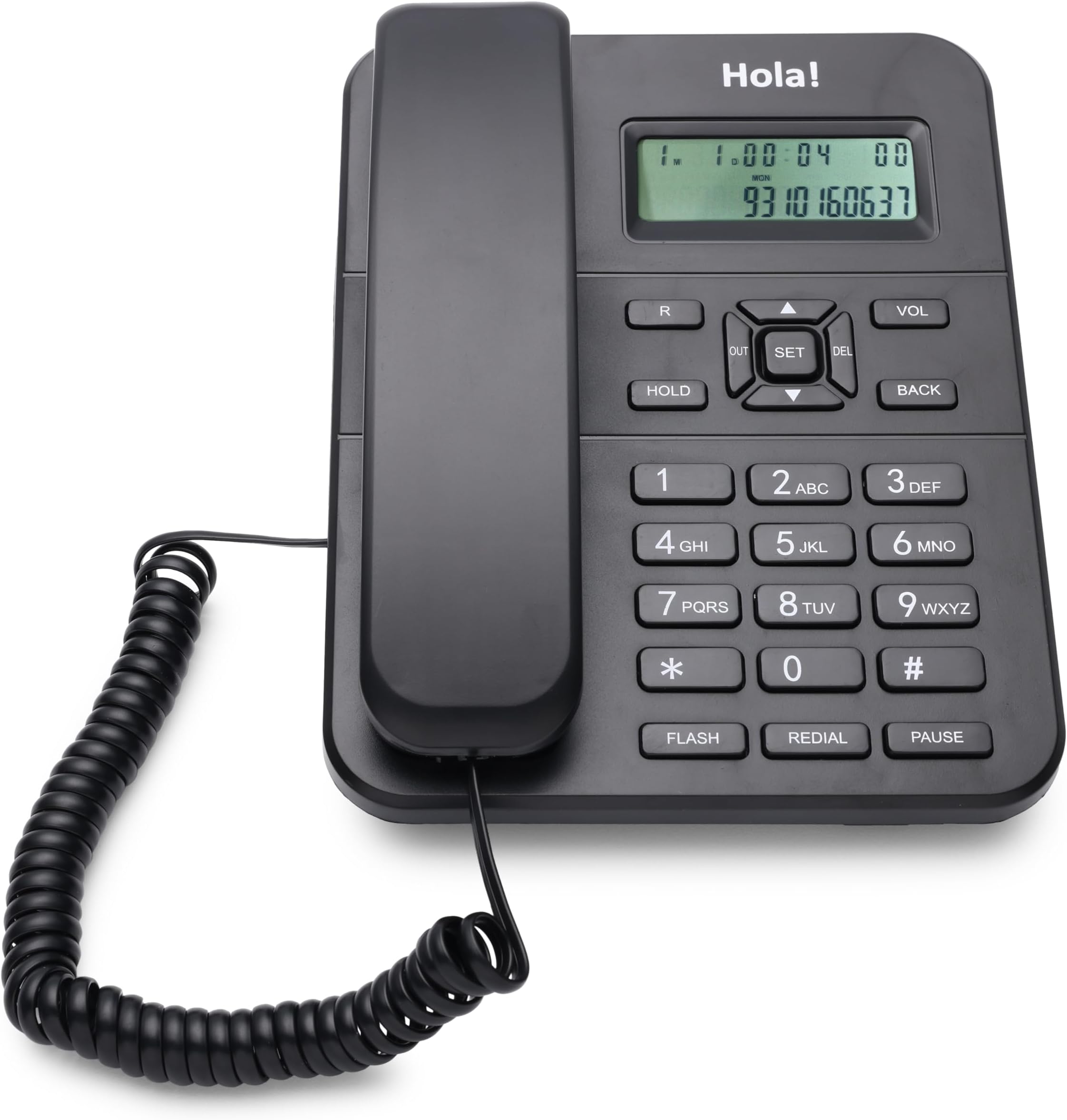 Hola TF 310 Caller Id Corded Landline Phone with CLI and Incoming and Outgoing Call List for Direct Dialing