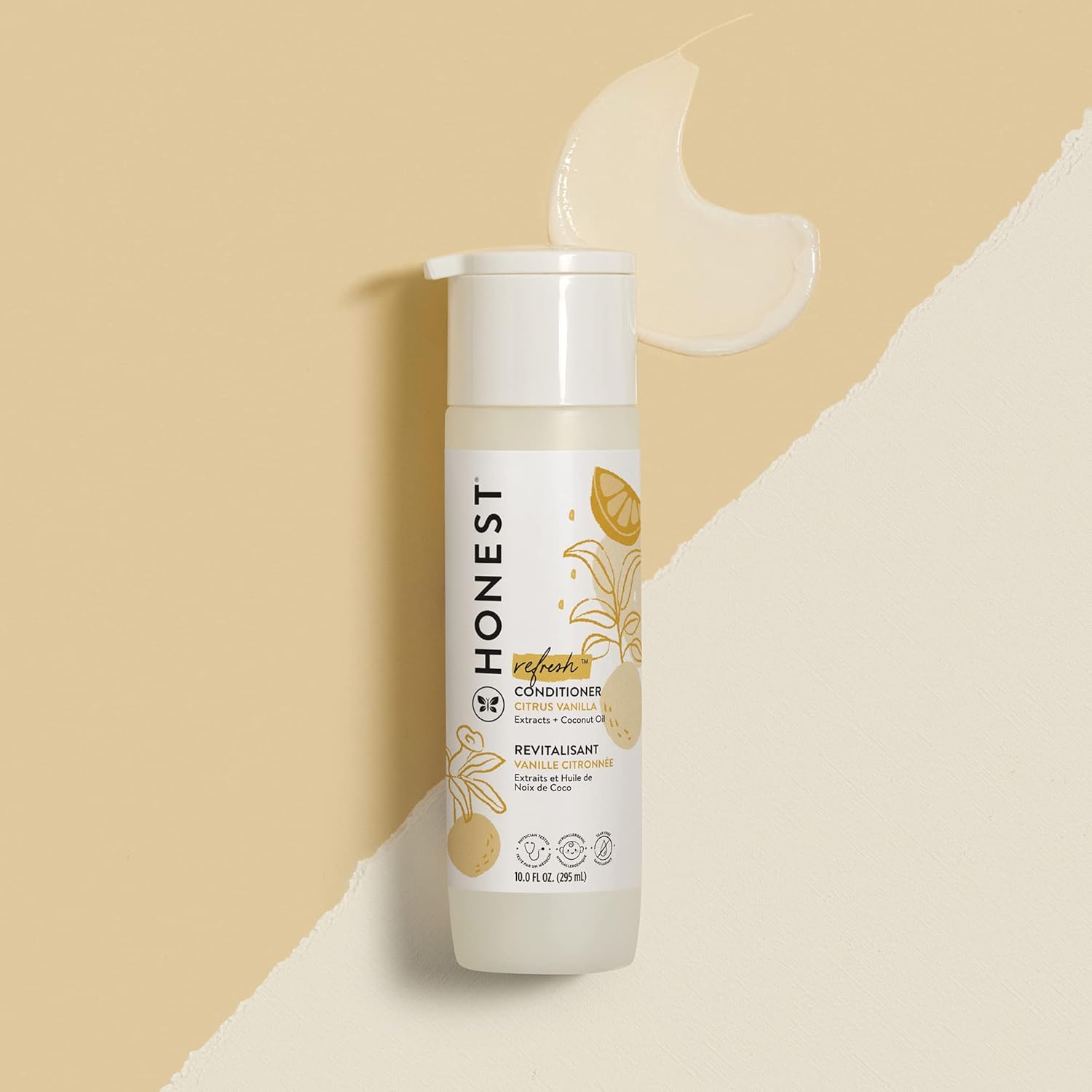 The Honest Company Silicone-Free Conditioner | Gentle for Baby | Naturally Derived, Tear-free, Hypoallergenic | Citrus Vanilla Refresh, 10 fl oz : Baby