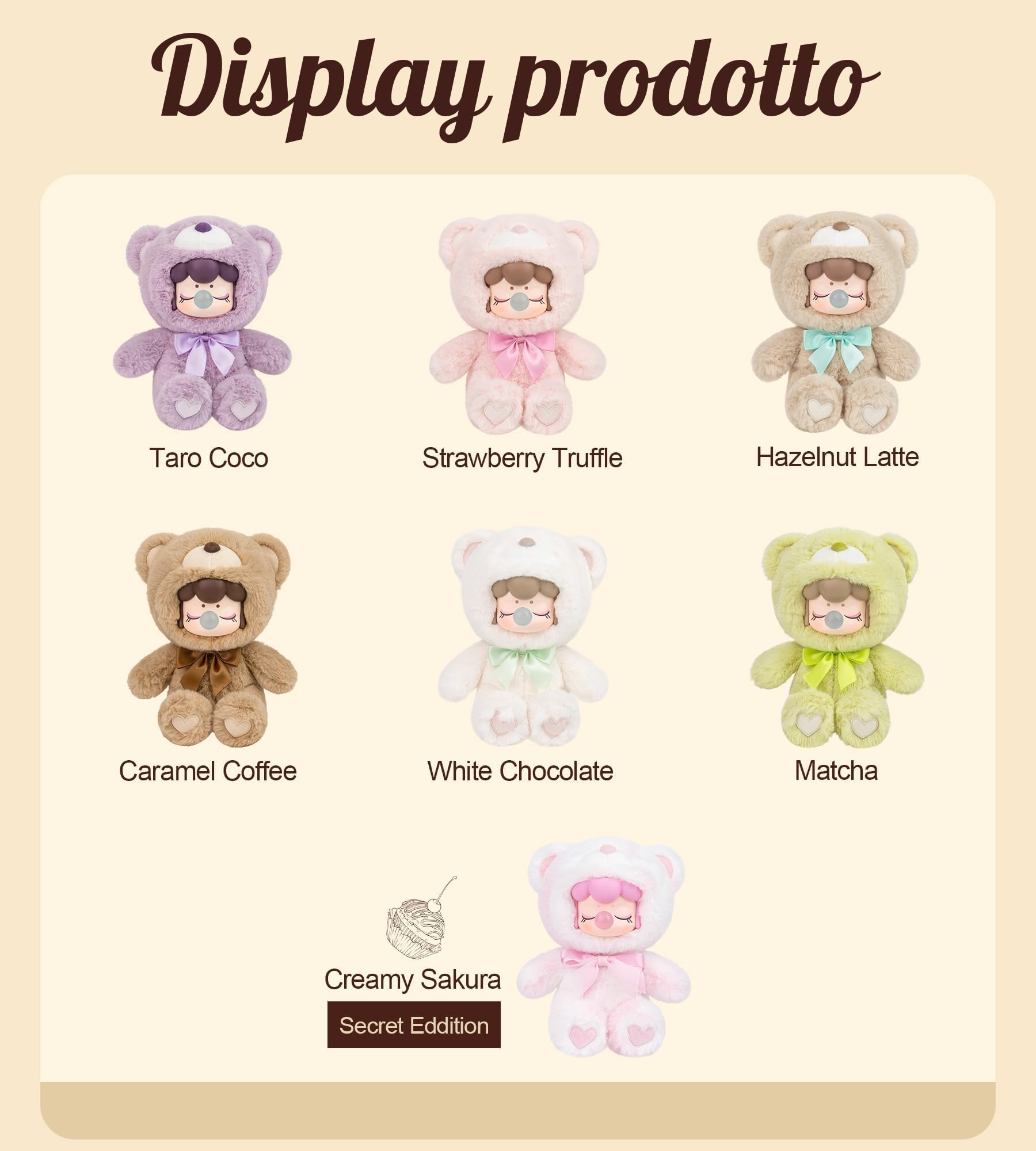 Rolife Nanci Figura d'Azione Orso di Peluche Colorato al Cioccolato Cutie Box Sorpresa Collezione