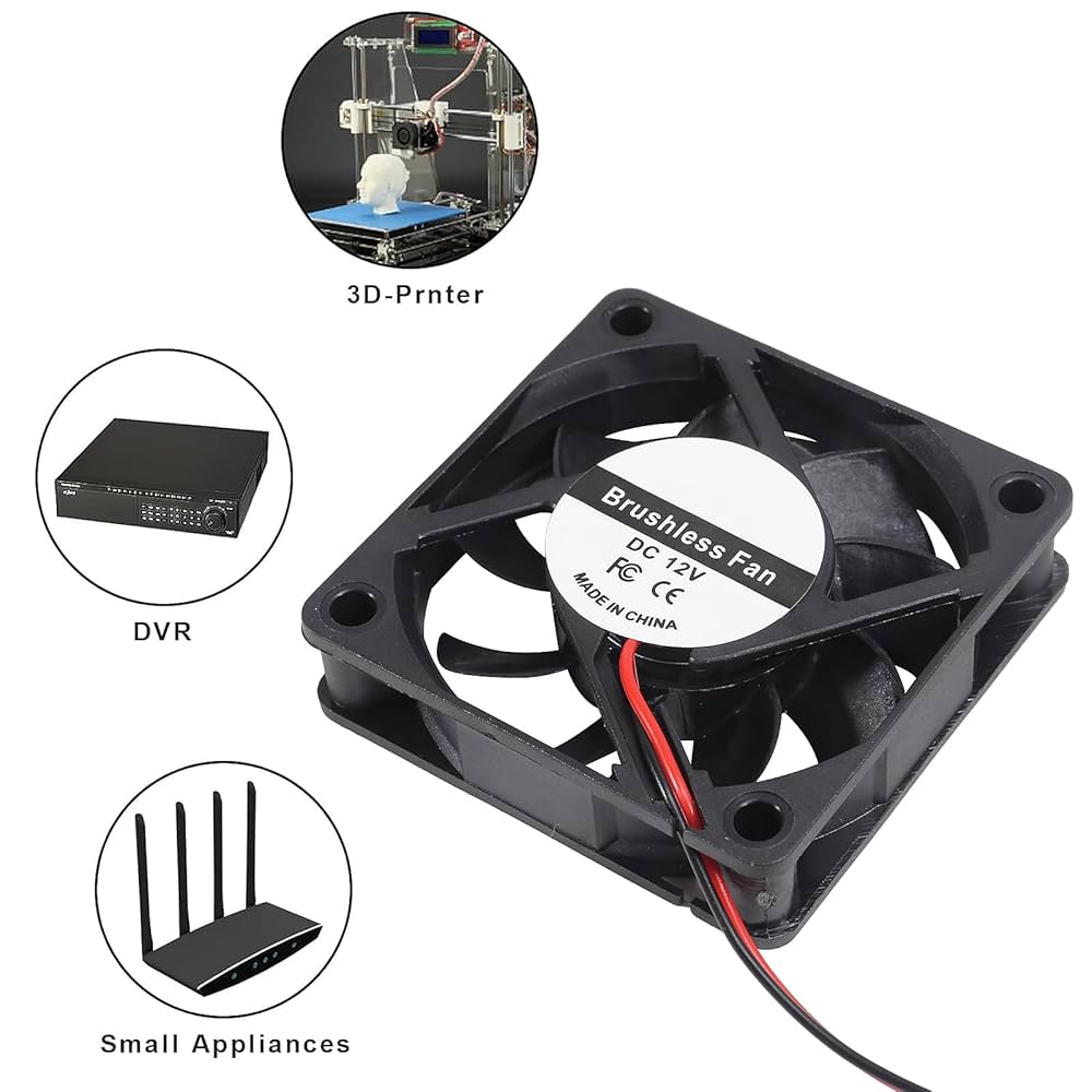 Amazon.co.jp: DC 60mmファン DC12V 6015 ブラシレス冷却ファン