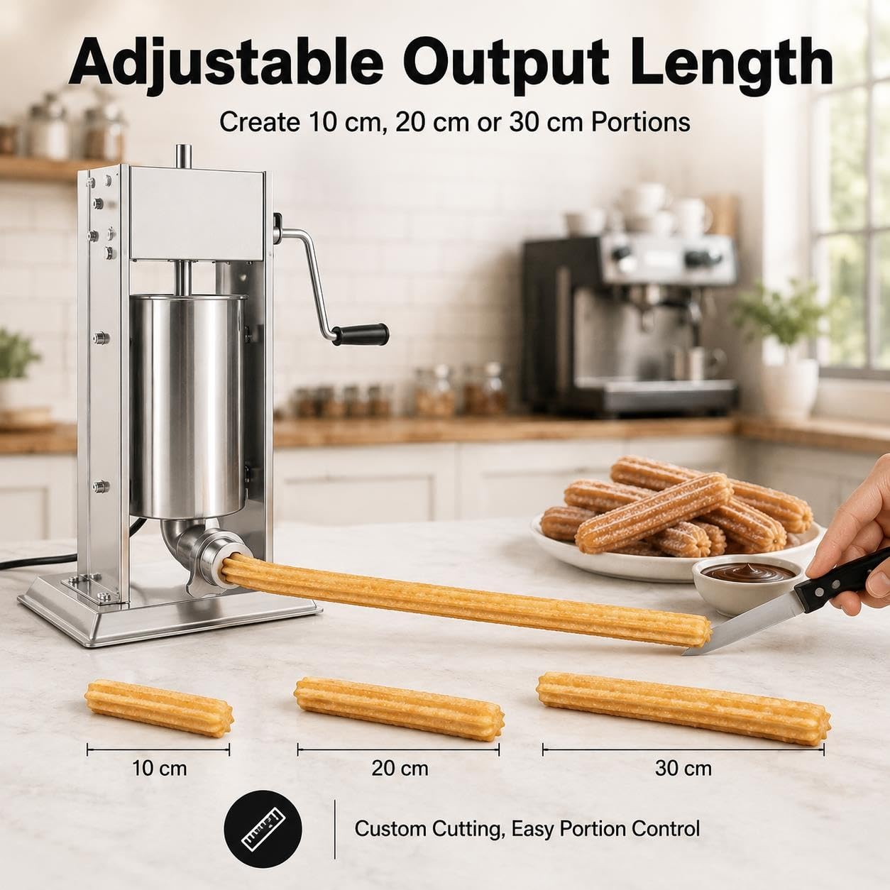Wurstfüller Und Churro-Maschine, 304 Stahl, 3L/5L/7L Fassungsvermögen
