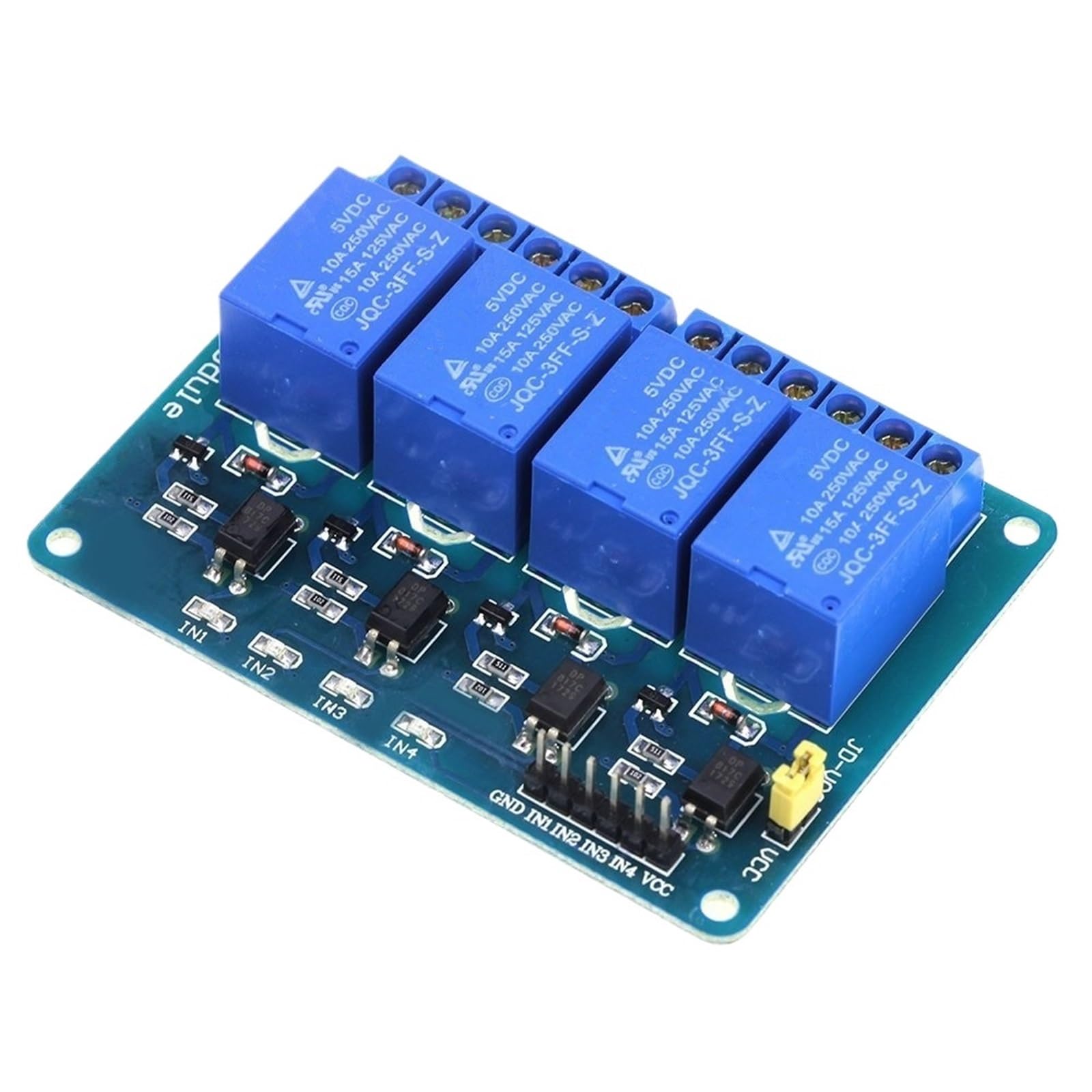 Module relais 5V optocoupleur 4 voies pour commande de puissance DC AC