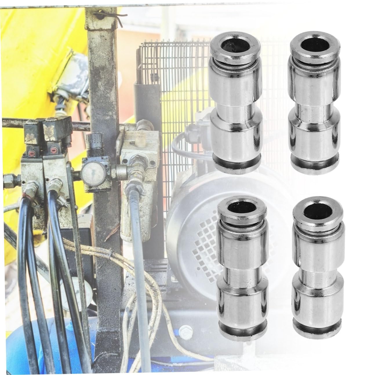 SHINEOFI 2 Set Raccordi Per Tubo Compressore Acciaio Inossidabile Connettori Per Pneumatici E Macchine Ad Aria 4 Pezzi*2