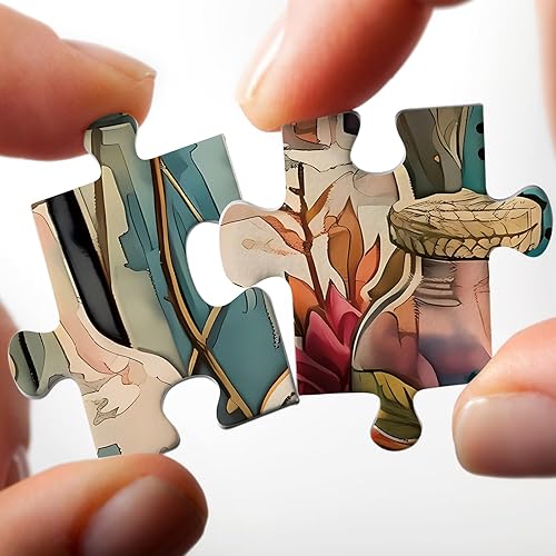 Miniatura 4 de Rompecabezas de botella de vidrio de arte vintage de 1000 piezas para adultos, rompecabezas de plantas y naturaleza, girasol, rosa, rompecabezas