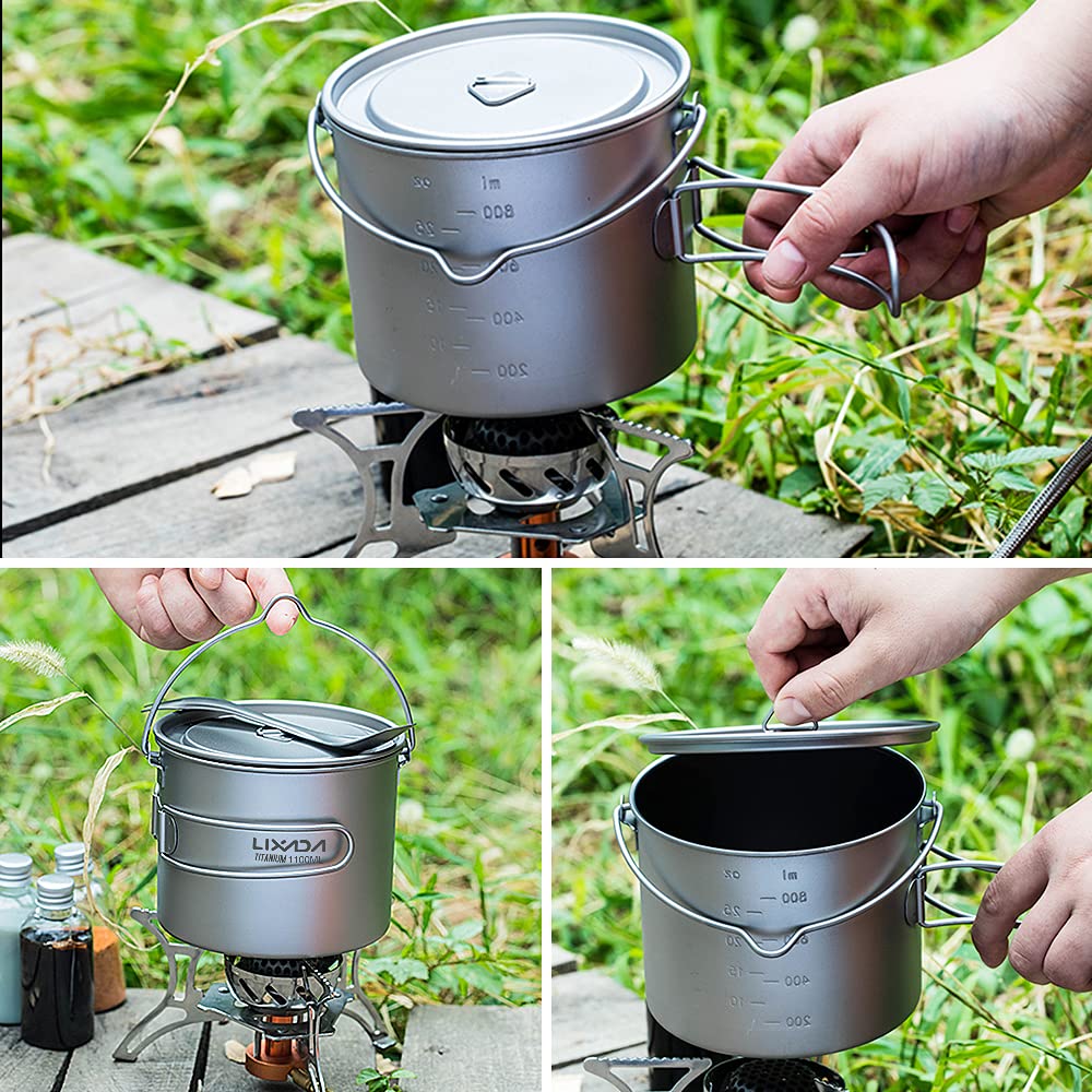 750 ml/900 ml/1100 ml ultralekki kubek z tytanem kubek na wodę z leżącym i składanym uchwytem na zewnątrz kemping gotowanie piknik Maiju