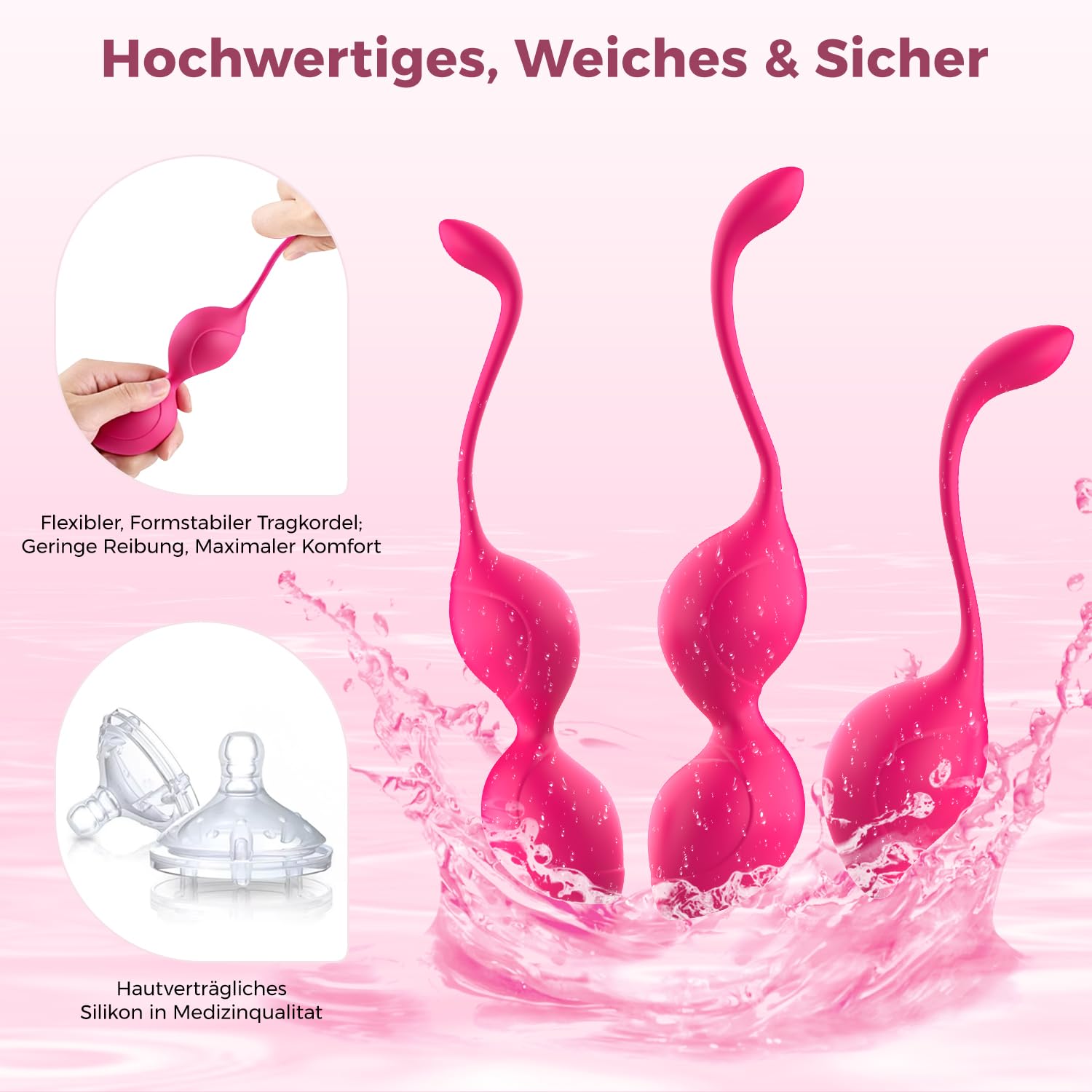 Amore sfere Training, Allmay medica polsino in silicone kegel Balls palline, Piatto fondo Training Aiuto palline da pavimento Trainer, Sex Allenamento per donne