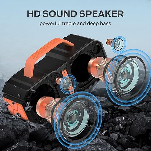 Miniatura 3 de BUGANI Altavoz M83 IPX6, impermeable, portátil, grande, inalámbrico, Bluetooth 5.2, dos emparejamientos inalámbricos, tiempo de reproducción 24