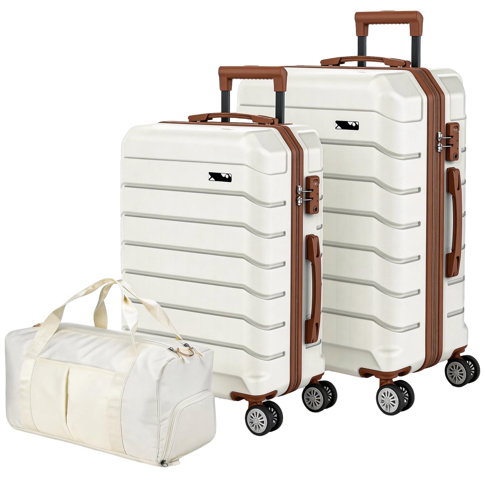Luggage Sets 3 Piece Lightweight Durable Hardshell Suitcase White