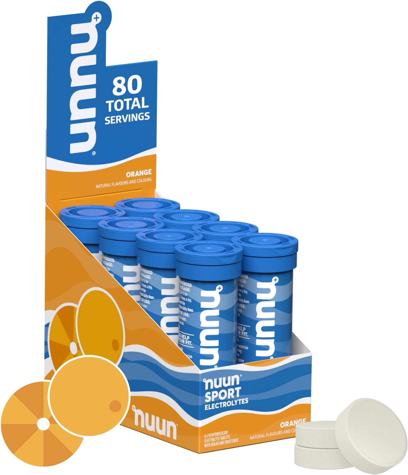 Sport Electrolyte Tablets, Orange, 8 Pack (80 Tablets)