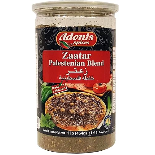 Adonis - Zaatar estilo palestino (1 libra), 16.01 oz (mezcla de tomillo, zumaque, sésamo, sal, trigo)