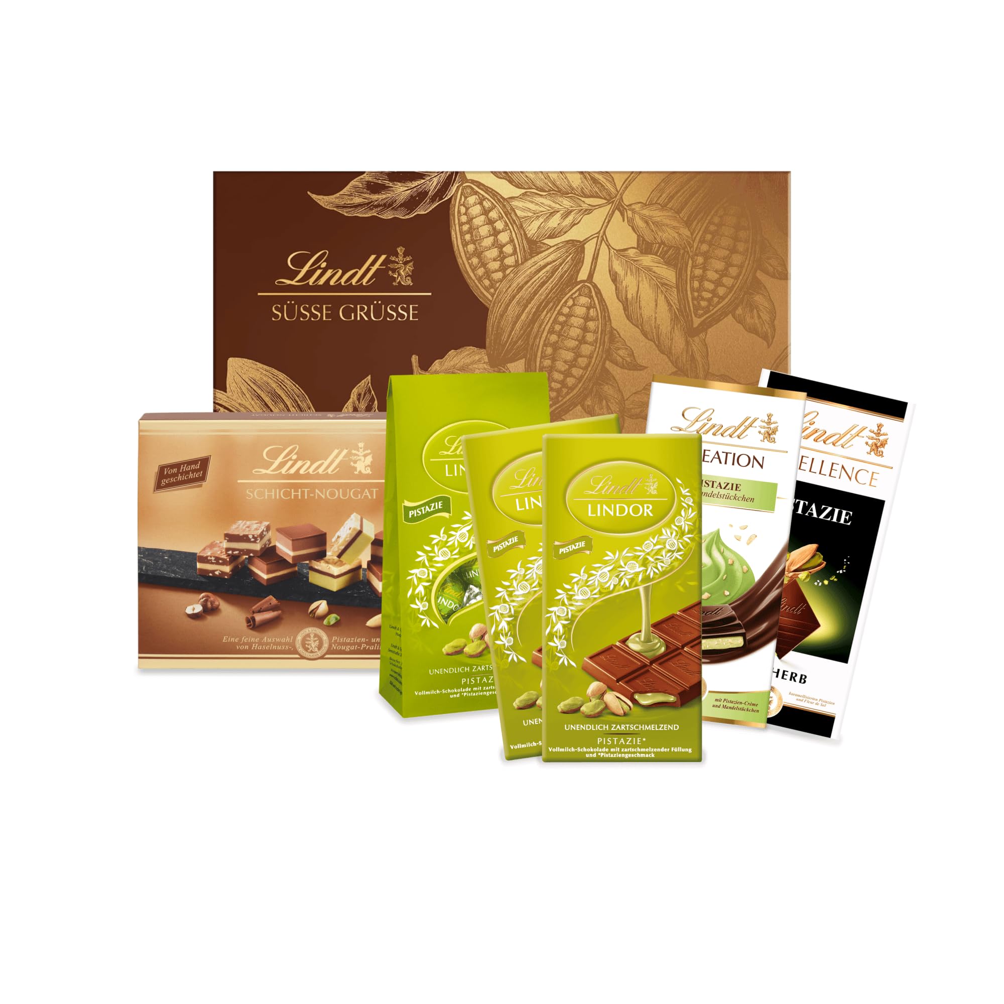 Lindt Schokolade Süsse Grüsse Pistazie | Geschenkset 0,710 KG | Teilen und Verschenken | Mischung aus verschiedenen Klassikern | Schokoladengeschenk | Pralinengeschenk