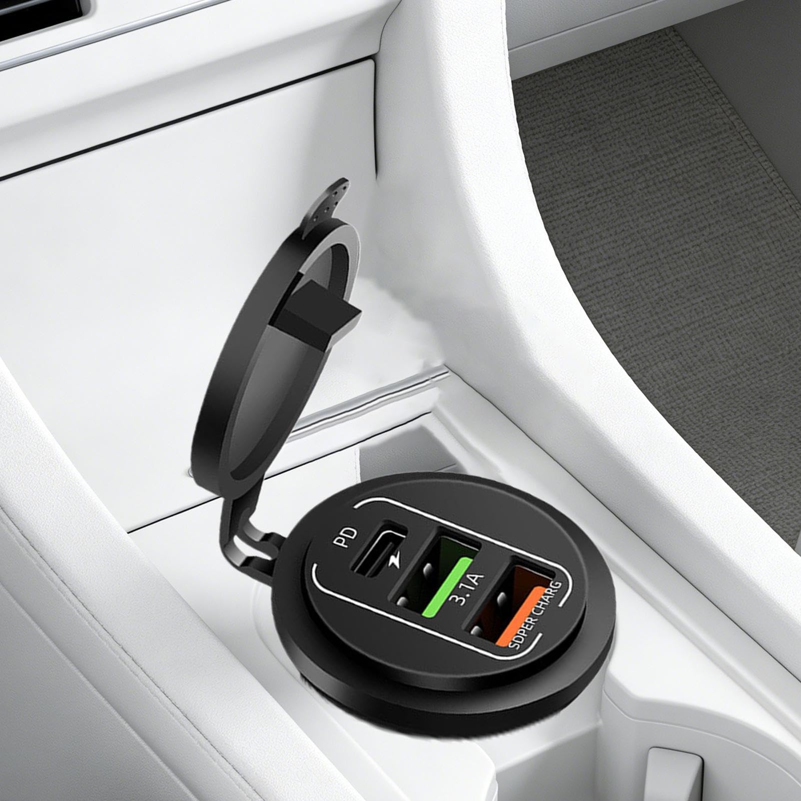 Caricatore Rapido Per Auto Adattatore Caricatore Auto 2 Porte | Adattatore Di Ricarica Portatile Per Telefono Per Camper Moto Yacht Viaggi Trasferte Campeggio Quotidiano