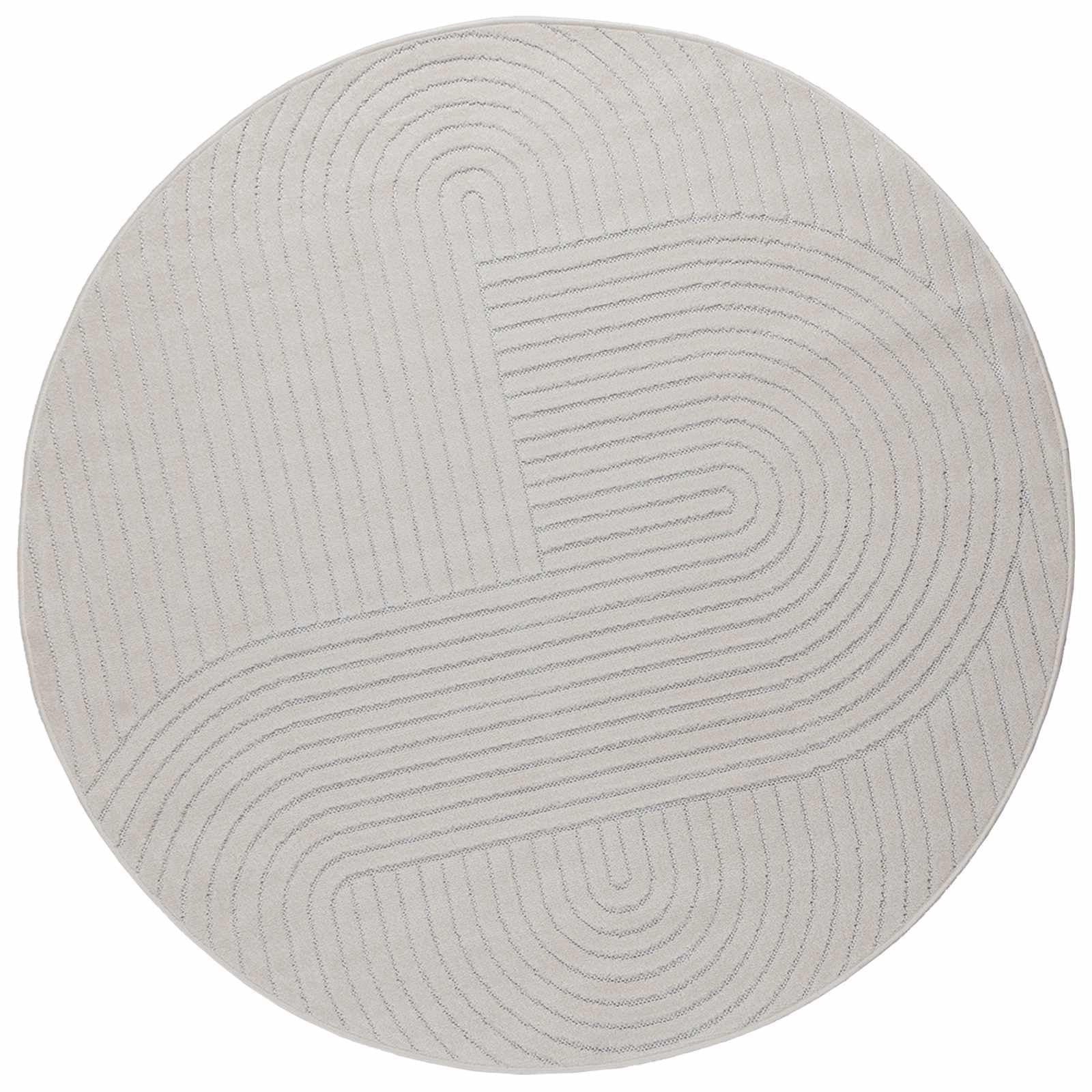 Moquette antidérapante lavable en machine et grand tapis rond crème