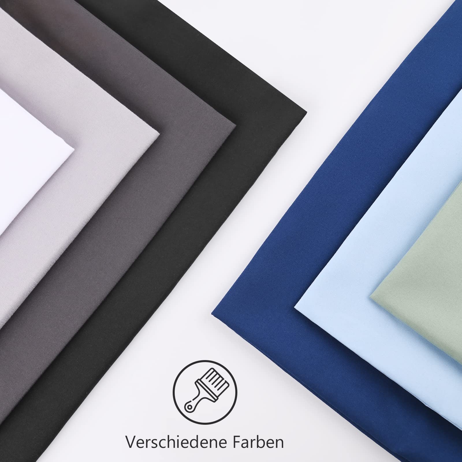 Set 2 Federe 50x80 Cm - 100% Microfibra Morbida, Chiusura A Patta, Azzurro - Foto 6