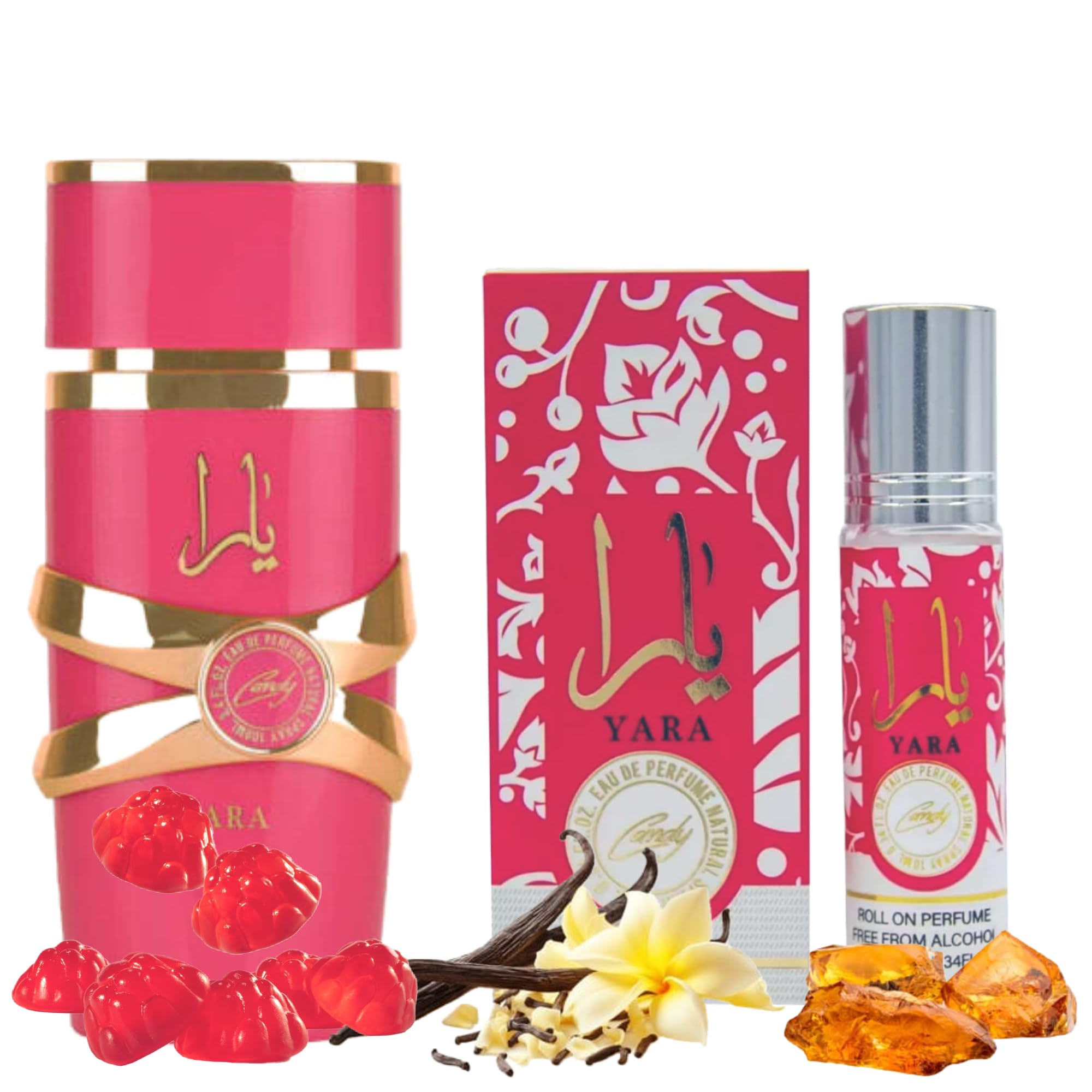 Equivalence Perfume Oil Arabs Roll-On for Women, 0.34 Ounce / 10 ml BOTTLE (10ml, Candy yara)