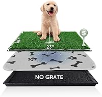 Vista 11 de Almohadilla de césped para perros con bandeja, extra grande de 45 x 34 pulgadas, almohadilla de césped artificial ultra absorbente para perros