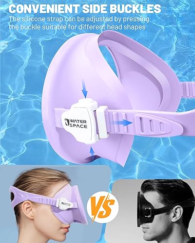 Miniatura 6 de Diving Mask for Youth Adults Men Women Oval Tempered Glass Lens 180 Clear View Anti-Fog Snorkeling Swimming