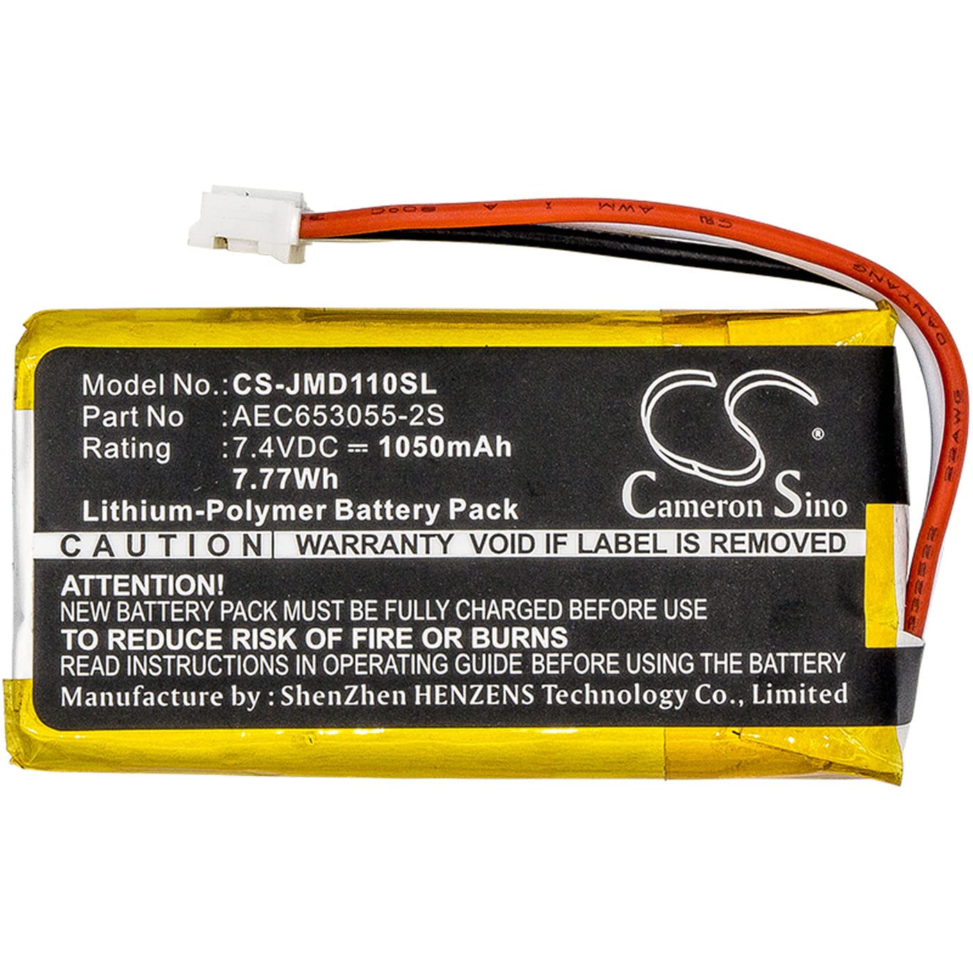 Cameron Sino Battery for JBL Flip, Flip 1 PN:JBL AEC653055-2S 1050mAh / 7.77Wh