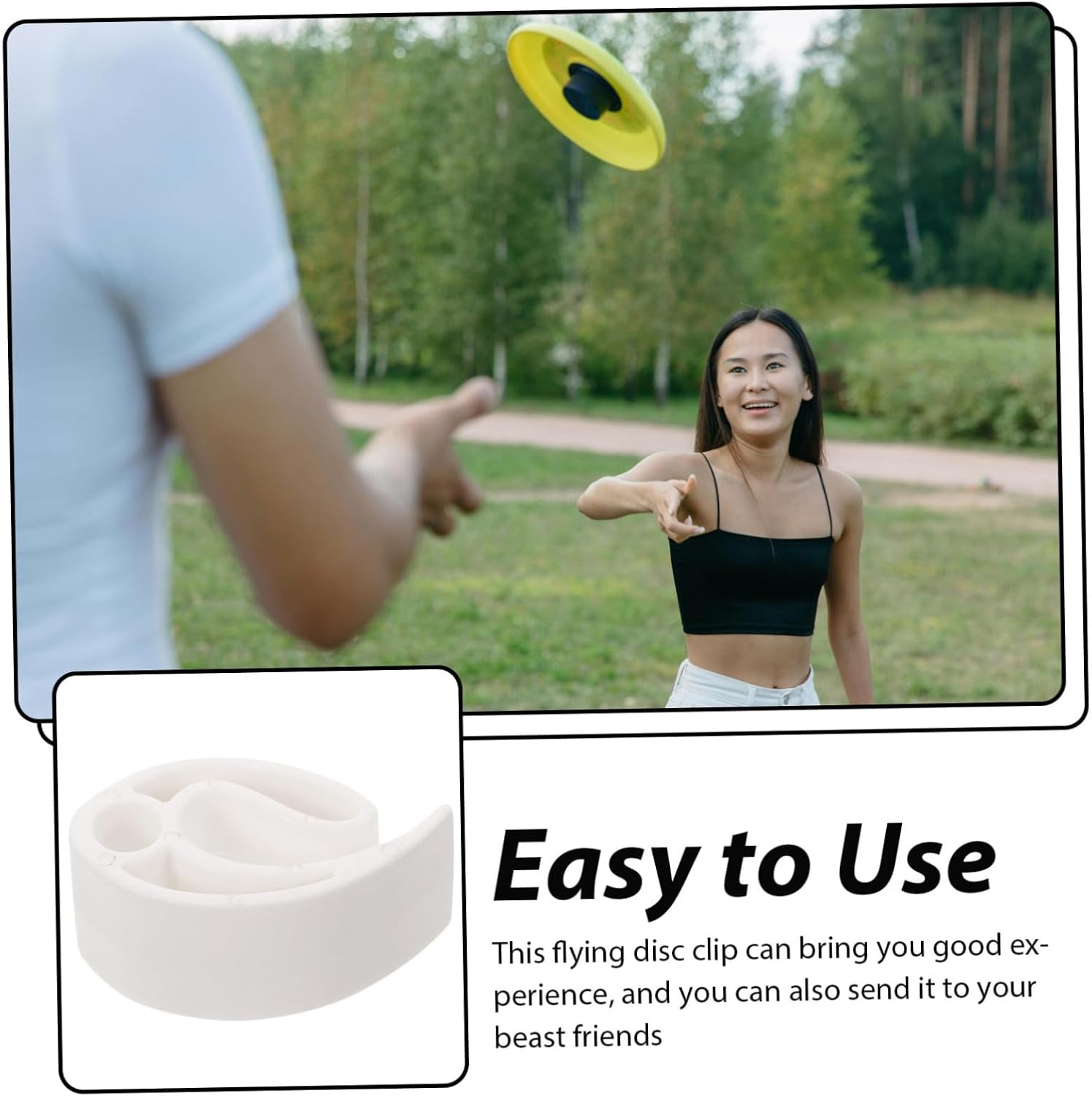 Lightweight Portable Flying Disc Clip Holder, PE Accessory for Outdoor Play