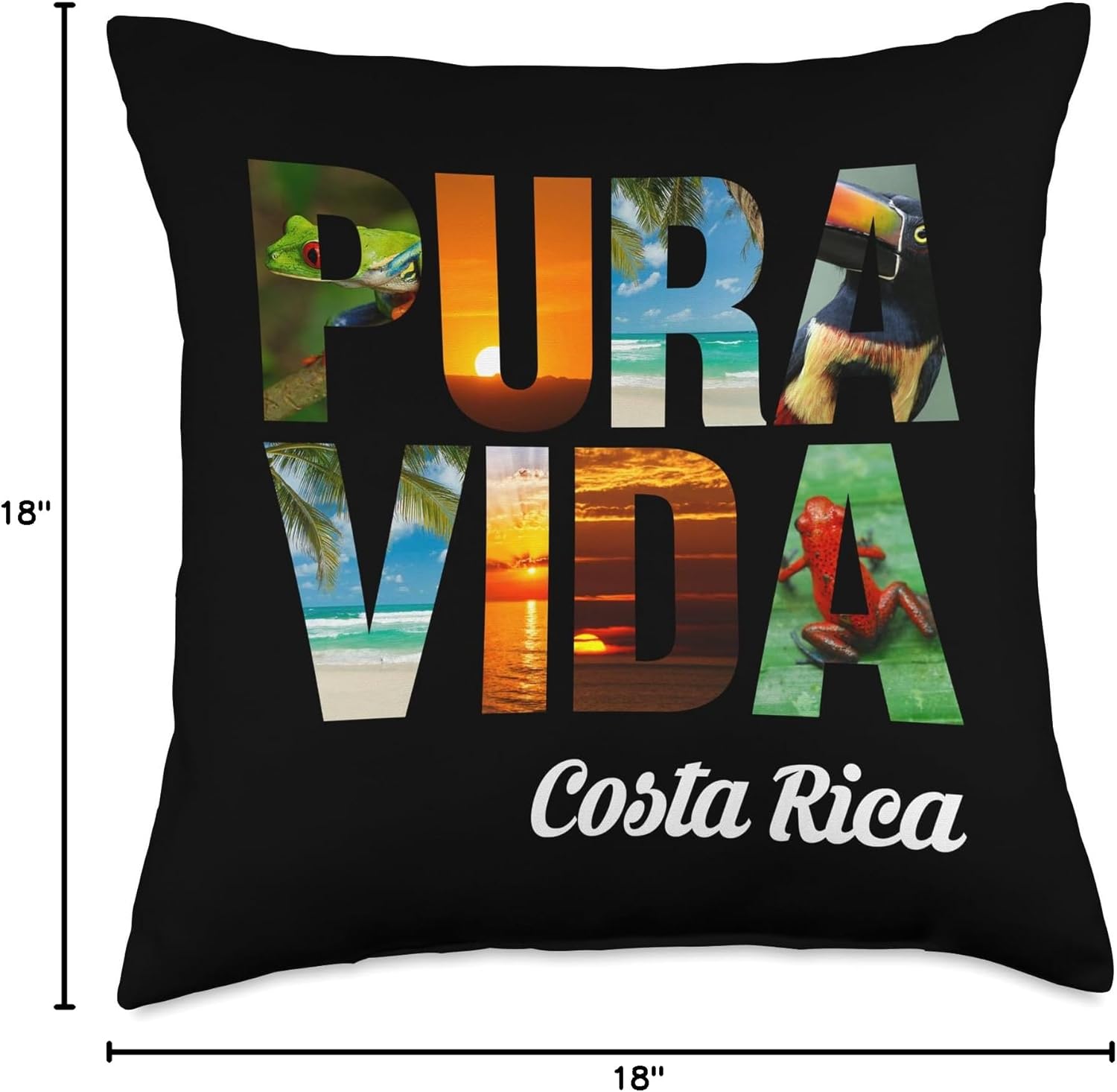 Pura Vida Costa Rica Throw Pillow