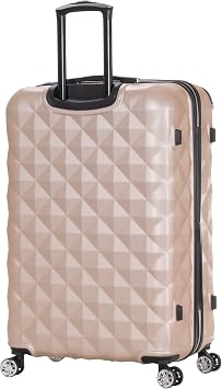 Kenneth Cole REACTION Diamond Tower Collection Lightweight Hardside Expandable 8-Wheel Spinner Travel Luggage, Rose Gold, 28-Inch Checked