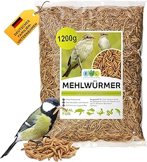 Dried Mealworms 1.2 kg = 7800 ml Insect Snack for Birds, Fish, Turtles, Rodents and Reptiles, Bird Feed Wild Birds All Year Rod, Squirrel Feed, Hedgehog Food product image