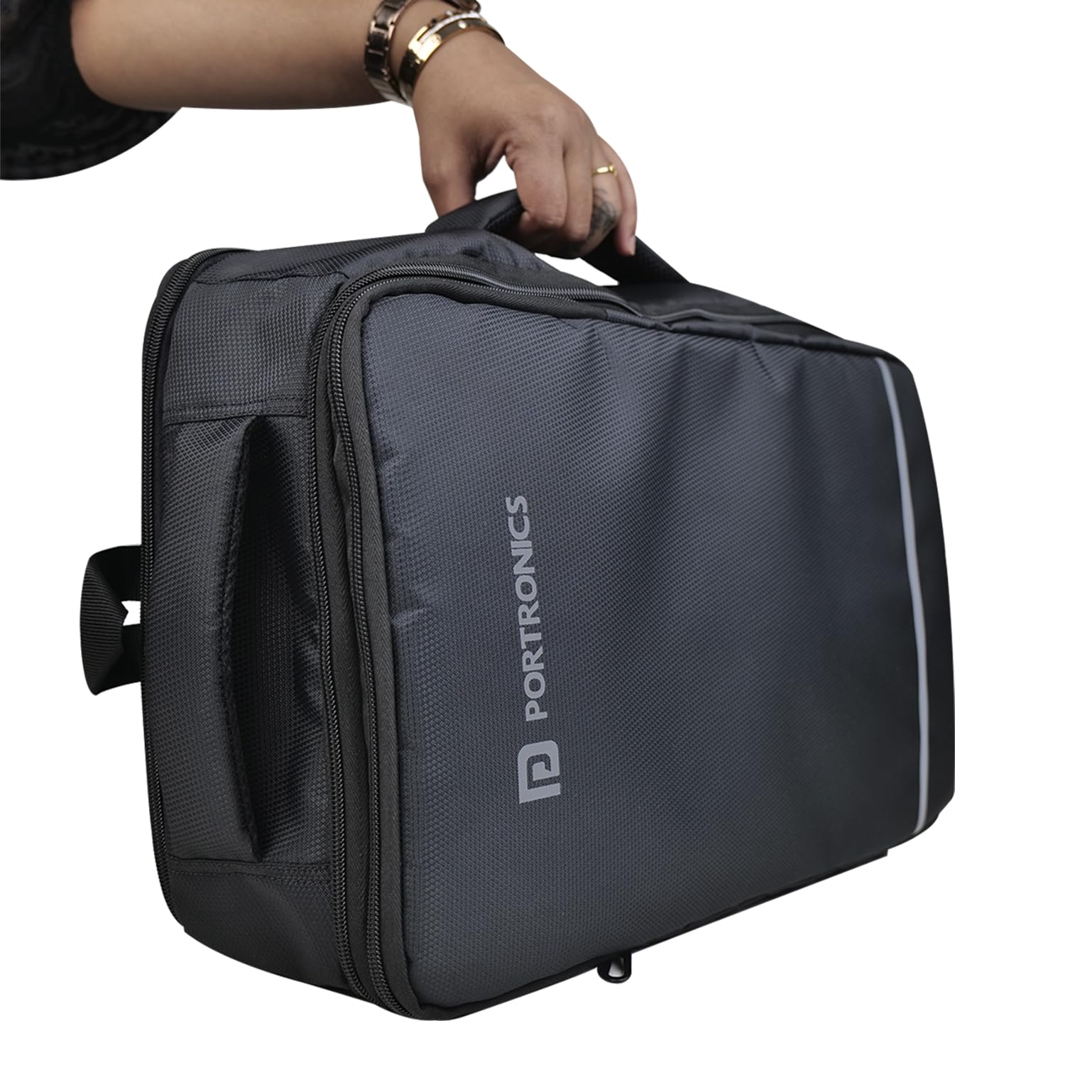 Portronics Elements U 2-in-1 Laptop Backpack & Luggage Bag with Spacious Compartments, for Laptops up to 15.6 Inches, Water-Resistant Fabric, Convertible Design, Secure Buckle, Unisex, Dark Grey-picture-12
