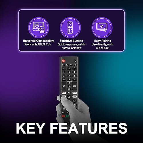 Miniatura 6 de Paquete de 2 controles remotos universales para LG Smart TV de repuesto, compatible con todos los modelos LG LCD LED OLED UHD HDTV 3D 4K Smart TV -