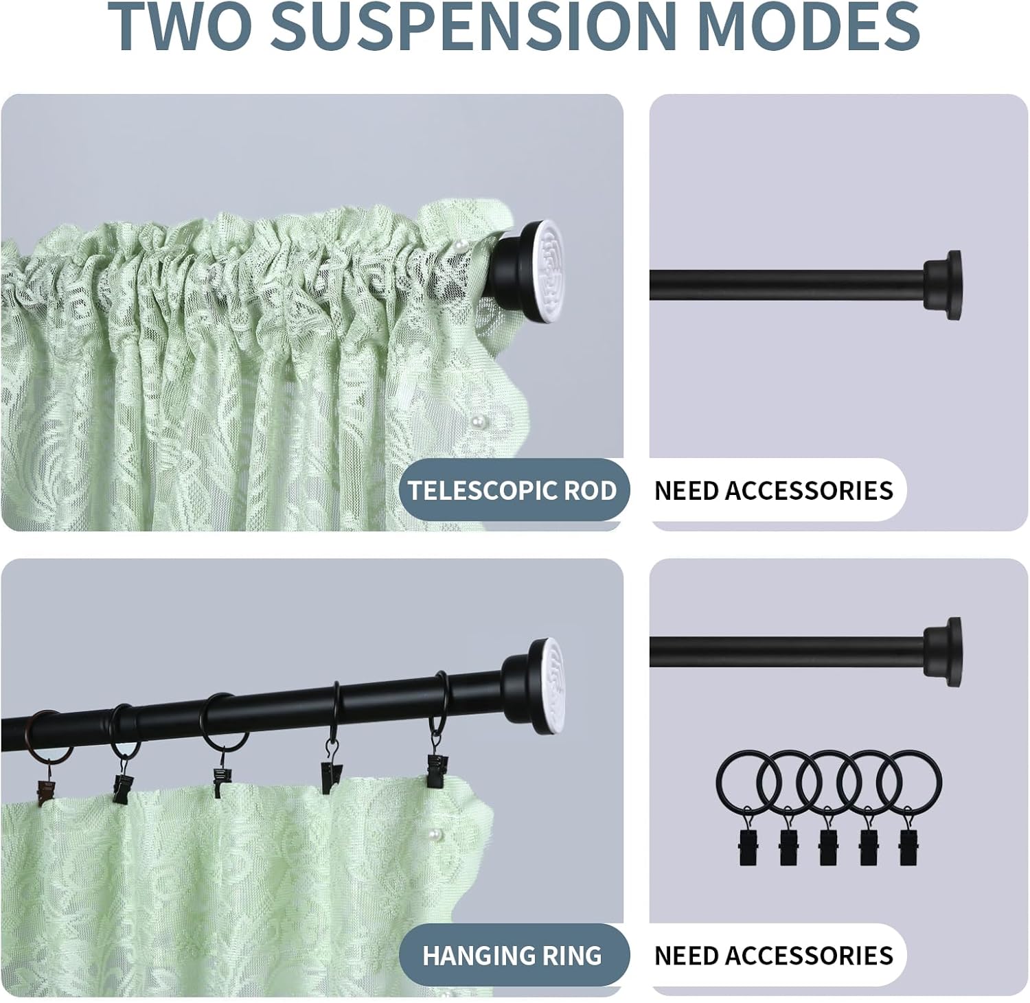 French Lace Sheer Rod Pocket Door Curtains 55" W x 72" L Green, 2 Panels, Light Filtering Privacy Room Darkening Window Curtain Panels for Kitchen Living Room Bedroom Closet Hallway Partition