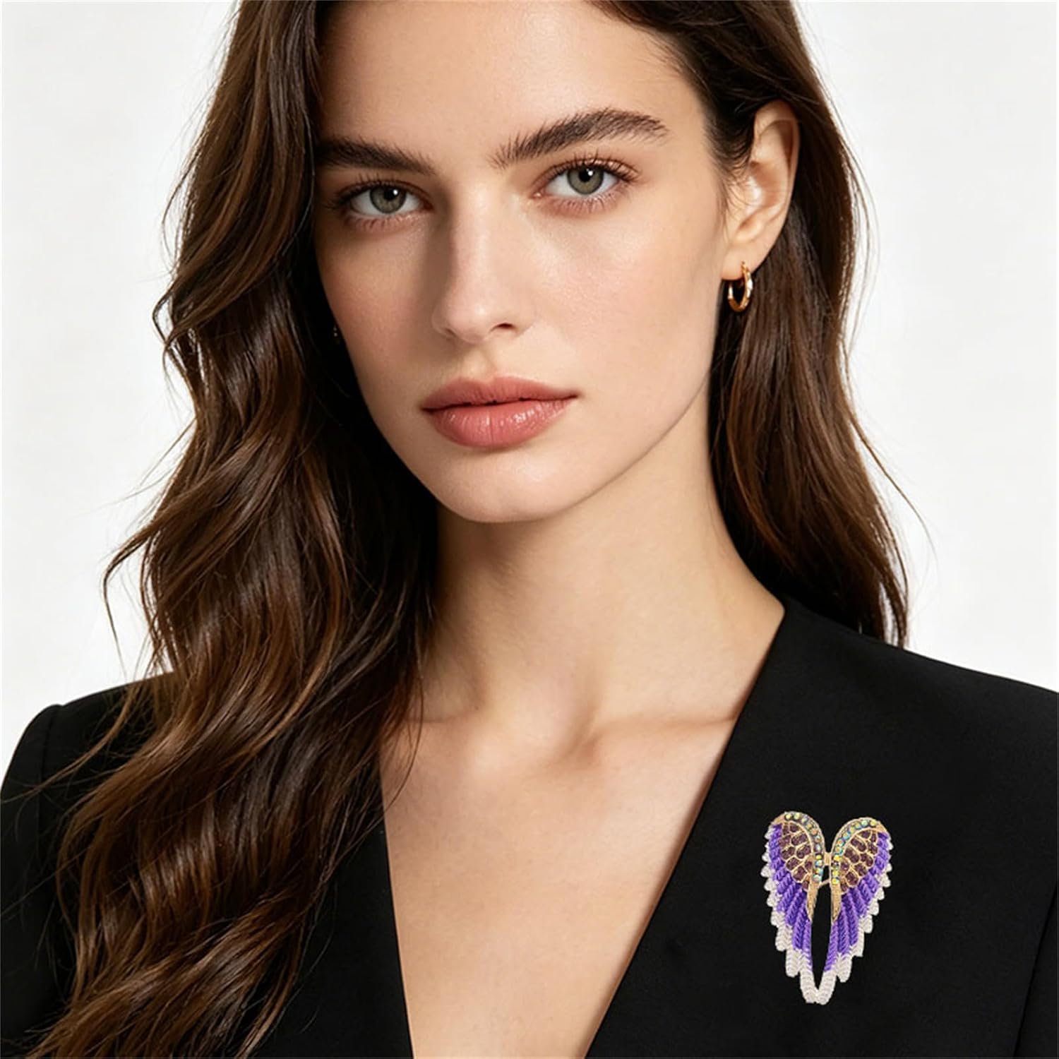 coadipress Angel Wing Brooch Pin for Women Crystal Wings Brooch image 3