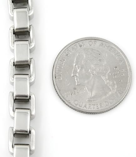 Miniatura 4 de Pulsera de acero inoxidable con cadena de eslabones para hombre, 0.315 in