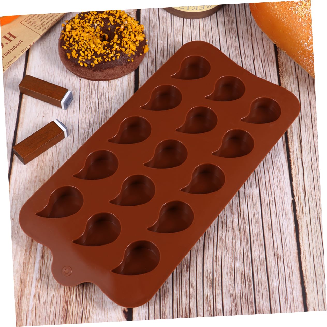 PRETYZOOM 6 Moldes De Silicona Multiusos para Hornear Pasteles Moldes De Chocolate con Forma De Lágrima Moldes para Llavero Moldes para Dulces Moldes para Magdalenas Galletas