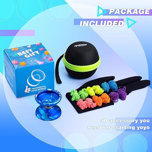 Miniatura 8 de Yoyo Yoyo V10 profesional que no responde - Yoyo giratorio de dedo para niños principiantes, trucos de yoyo de metal profesional para adultos